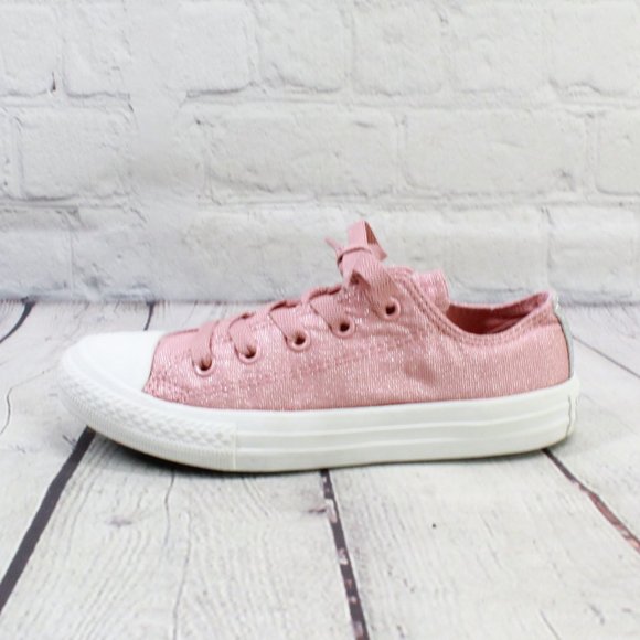 Converse Other - Converse Chuck Taylor All Star Pink Glitter Canvas Sneakers Size 13.5